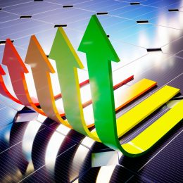 Photovoltaic savings. 3D computer generated image.